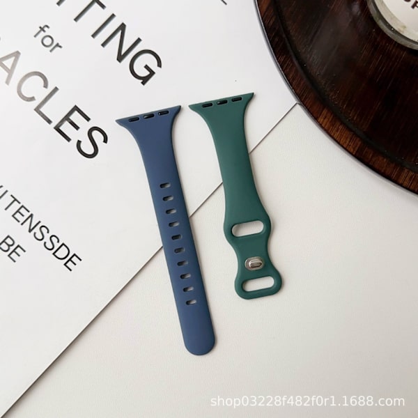 Klockarmband för Apple Watch iWatch 38/40/41mm mörkgrön+blågrå