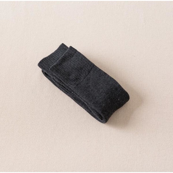 Mote Tykke Lårhøye Sokker Kvinner Solid Lange Strømper Varme Ull Høye Knesokker Femme Benstøvler Calcetines Medias dark gray One Size