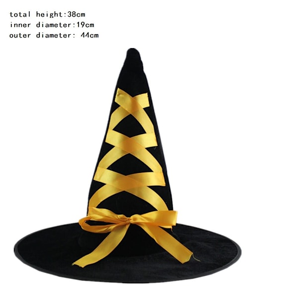 Voksen Barn Heksehatter Maskerade Bånd Trollmannshatt Cosplay Halloween Kostyme Fest Bursdag Karneval Hekser Topphatter 30
