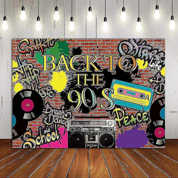 90-tals Temafest Bakgrunder - Hip Hop Graffiti Retro Väggdekor Banner