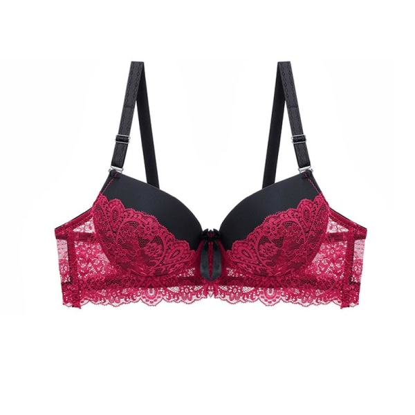 Nyheter 2023 Push Up BH för Kvinnor Spets Sexiga Underkläder BC Kupa Dam Underkläder Sous Vetement Femme Sexy Black 75B