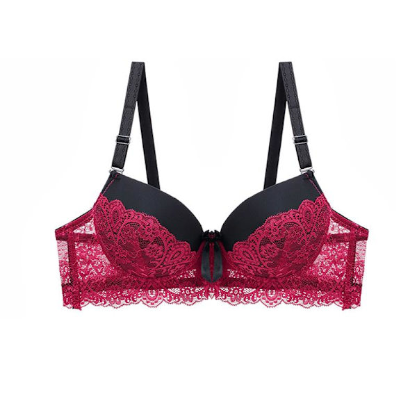 Nyheter 2023 Push Up BH för Kvinnor Spets Sexiga Underkläder BC Kupa Dam Underkläder Sous Vetement Femme Sexy Red 85C
