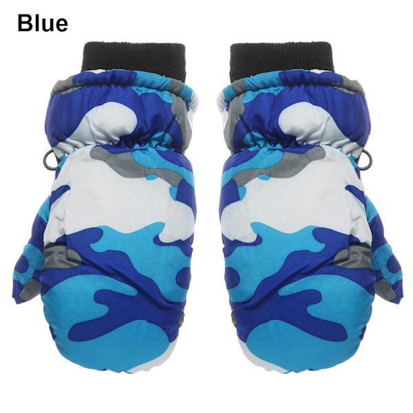 1 Par Nye Mote Barn Vinter Snø Varme Hansker Gutter Jenter Ski Vindtett Vanntett Tykke Votter Holder Fingrene Varme 2-5 years-B 17cm One Size
