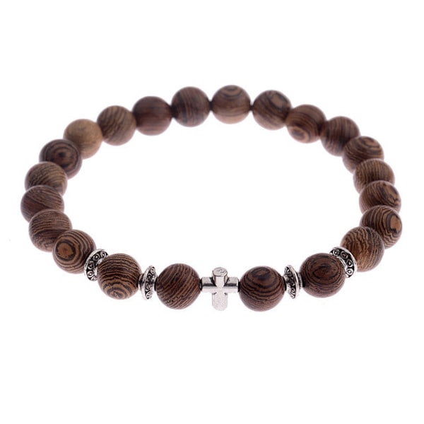 8mm Nya Naturliga Träpärlor Armband Män Svart Etnisk Meditation Vitt Armband Kvinnor Böne Smycken Yoga Armband Homme 2
