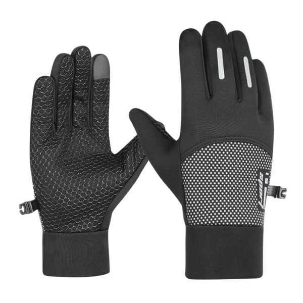 Nya Vinterhandskar Motorcykel Skidhandskar Klätterhandskar Utomhus Cykling Vattentäta Anti-halk Plysch Tjocka Varma Vantar Handskar För Män 2XL-gray 19-23cm