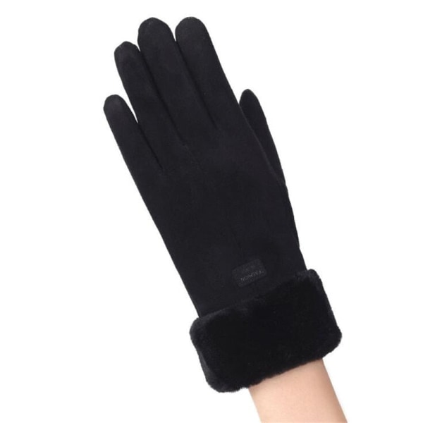 Höst- och vinterhandskar för damer, söta lurviga varma handskar, helfingerhandskar, damhandskar för utomhussporter, skärmhandskar Khaki style 1 One Size