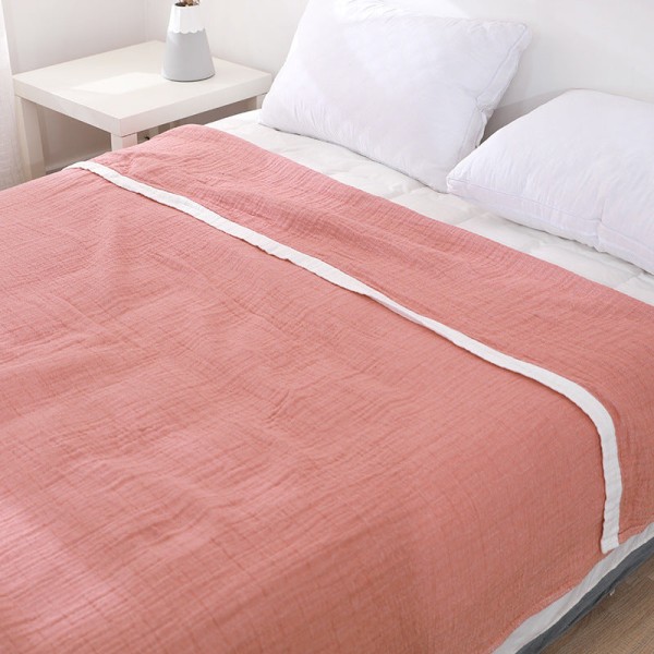 Japansk Tvättad Glesväv Sex Lager Filt Enkel Dubbel Luftkonditionering Täcke Vår och Sommar Förtjockning Lakan Handduksfilt Purple edge towel blanket 150*200cm