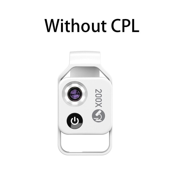 APEXEL Digital 200X mikroskoplins med CPL Mobil LED-guidelampa Micro Pocket SuperMacro-lins för iPhone Samsung-telefoner White with CPL