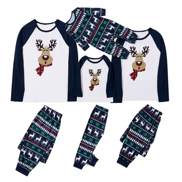 Joulu Pyjamat Yhteensopivat Perhe Pyjamat Vanhempi-Lapsi Puku Painatus Vanhempi-Lapsi Pyjama Puku Picture color 女装L