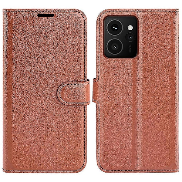 För HMD Skyline Fodral Litchi Textur Stötsäkert Läder Plånbok Telefonfodral - Blå Brown