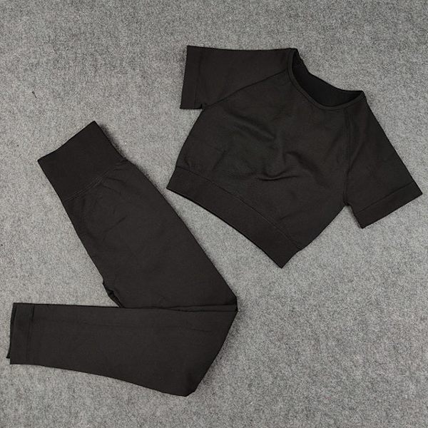 Yoga BH Crop top Sports BH Træningssæt Sømløst Polyester Gymnastiksæt 2pcs Orange M