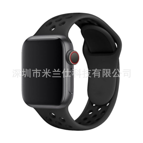 Kellon ranneke Apple Watch iWatch 38/40/41/42mm - S10 vakiokoko SM koodi 12 hiilenmusta mustalla