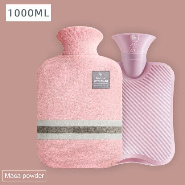 Sød Varmtvandsflaske Vandfyldende Varmtvandsflaske til Kvinder Varm Mave Hænder og Fødder Hold Hånden Varmere Varmtvandsflaske Beige1000ml
