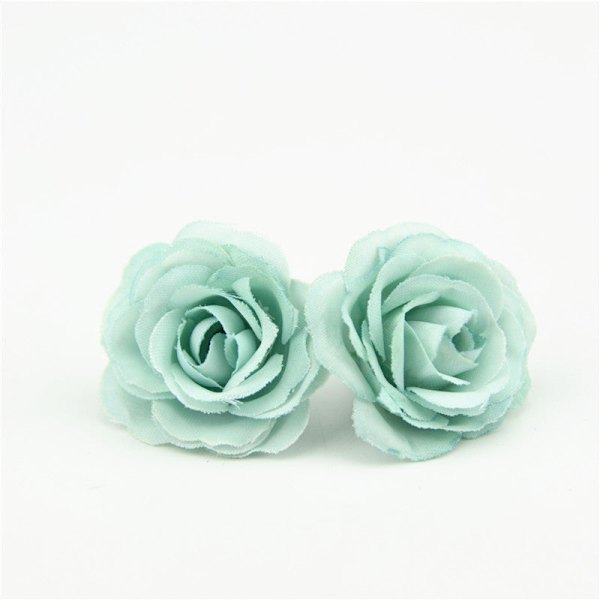 10 st 2,5 cm Mini Ros Tyg Konstgjord Blomma För Bröllopsfest Hem Rum Dekoration Bröllopsskor Hattar Tillbehör Sidenblomma Tiffany