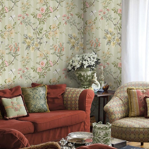 Hampton Gardens Stripe Tapet Holden Sage Green Sage Green