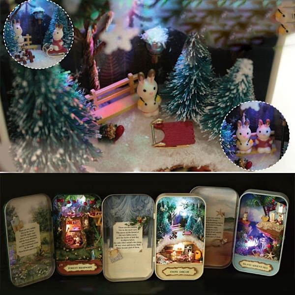 Box Teater Dukkehuse Træ Dukkehus Miniature Hjem Nostalgisk Tema Dukkehus Møbler Tilbehør Legetøj Til Børn A2