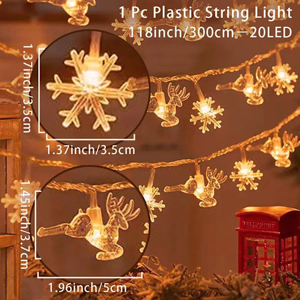 Joulukuusi Lumihiutale LED-valonauha Banneri Joulukoriste 2023 Kotiin Navidad Joulukuusen Sisustus Keijuvaloriipus light style 2