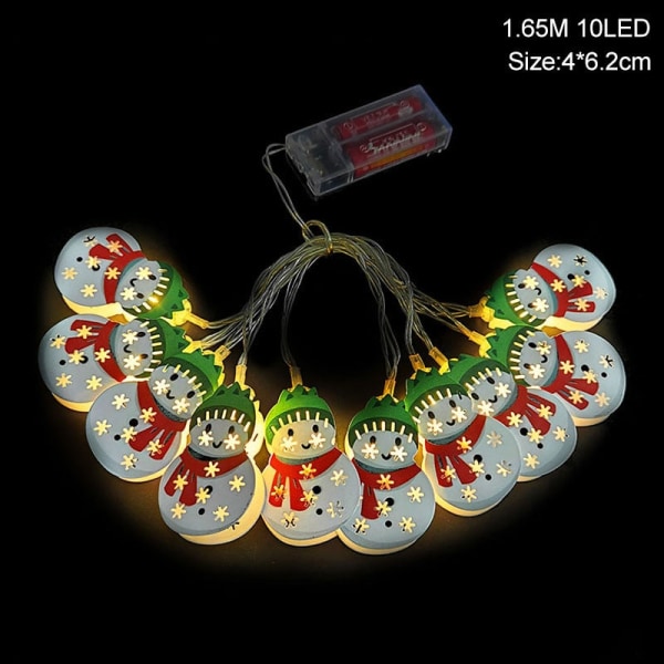 165 cm Juledekoration LED Lys Ornament Plastik Julemand Juletræ Snemand Lys Guirlande Selvlysende Julepynt Snowman LED C