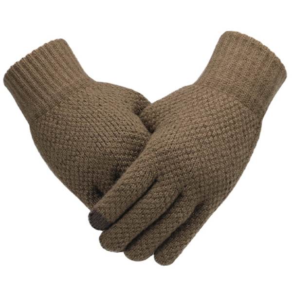 Vinter Herre Strikkede Hansker Touchscreen Høy Kvalitet Mann Votter Tykkere Varm Ull Kasjmir Solid Herre Business Hansker Høst Gray Nologo One Size