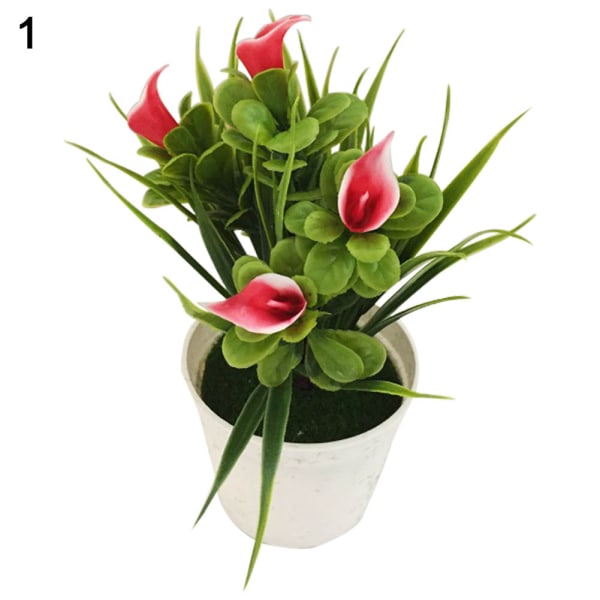 1 kpl Ruukkuun asetettu käsintehty keinotekoinen kukka Bonsai Lava Puutarha Häät Tekokukka Juhlat Kokous Häät Sisustus Rekvisiitta Ruukkukasvi Pink China