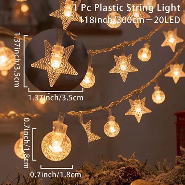 Joulukuusi Lumihiutale LED-valonauha Banneri Joulukoriste 2023 Kotiin Navidad Joulukuusen Sisustus Keijuvaloriipus light style 9