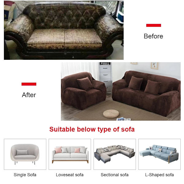 Muhkea paksu sohvanpäällinen olohuoneeseen, säädettävä elastinen kulmasohvan päällinen, osioitu liukuestepäällinen, sisustus, sohvan lepotuolin päällinen Color 131 2-seater(145-185cm)