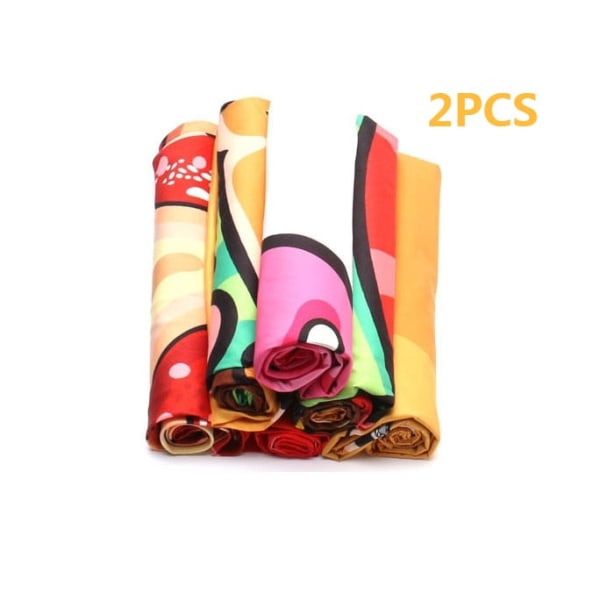 Badehåndklæde Donut Rundt Picnictæppe Moderne Pizza Hamburger Frugt 150*150cm Mikrofiber Tapestry Badetæppe 2PCS