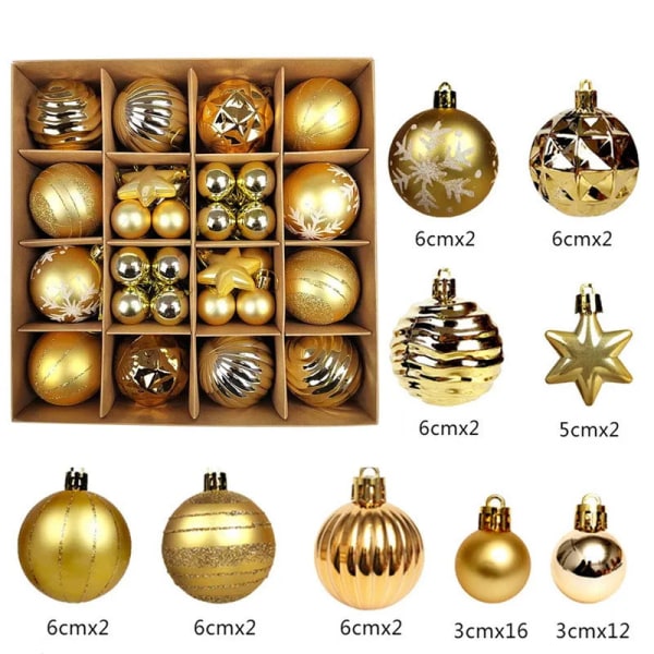 Joulukuusenpallot 42/44 kpl 6 cm Suuri joulupallo Monivärinen pallokoriste Joulukuusenkoristeet Setti kotijuhliin 44pcs8 As picture