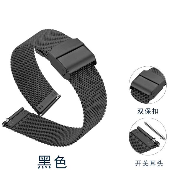 Klockarmband för Apple Watch iWatch Passande klockor 38-40-41 Svart 0.6 linje dubbelspänne