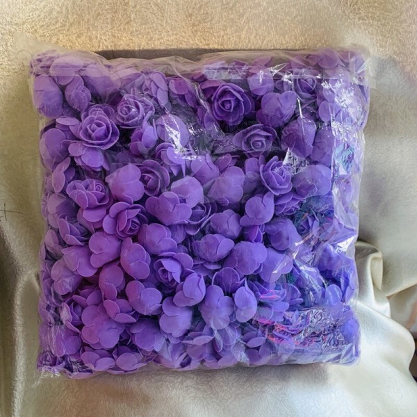50/100/200/500 kpl 3 cm Vaahtoruusu Nallekarhulle Keinotekoiset Kukat DIY Lahjat Laatikko Häät Koristeellinen Joulu Kodin Sisustus 20 Väriä Purple 100