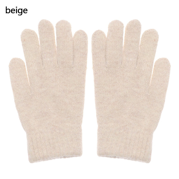 2023 Elastiska Fullfingerhandskar Varma Tjocka Cykelkörningsmode Dam Herr Vinter Varma Stickade Yllehandskar Utomhus A-1 One Size