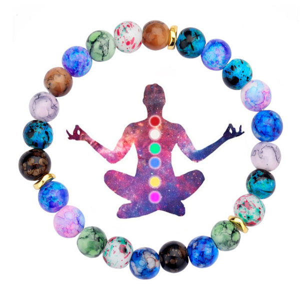 7 Chakra Healing Perlearmbånd Naturlig Lavasten Tigerøje Perler Armbånd 8MM Til Kvinder Mænd Mode Yoga Smykker 5