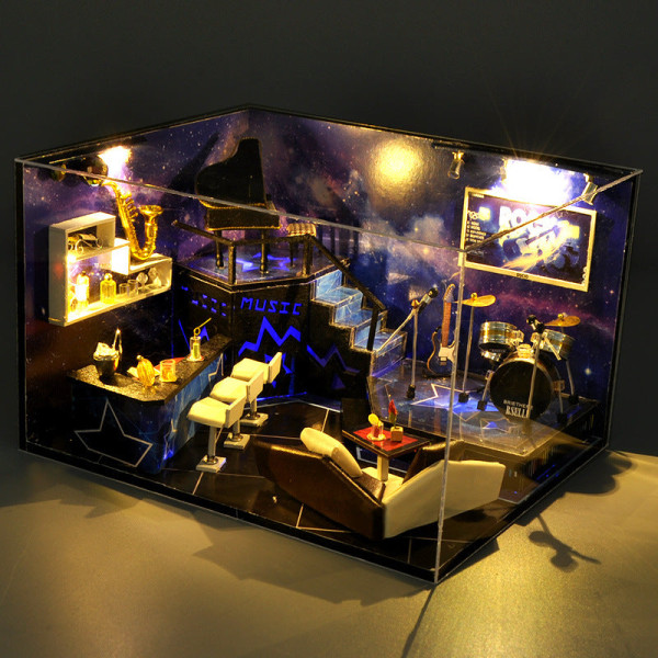 DIY Dockskåpsminiatyr med möbler Monterad modellleksak Födelsedag Julklapp Default Title