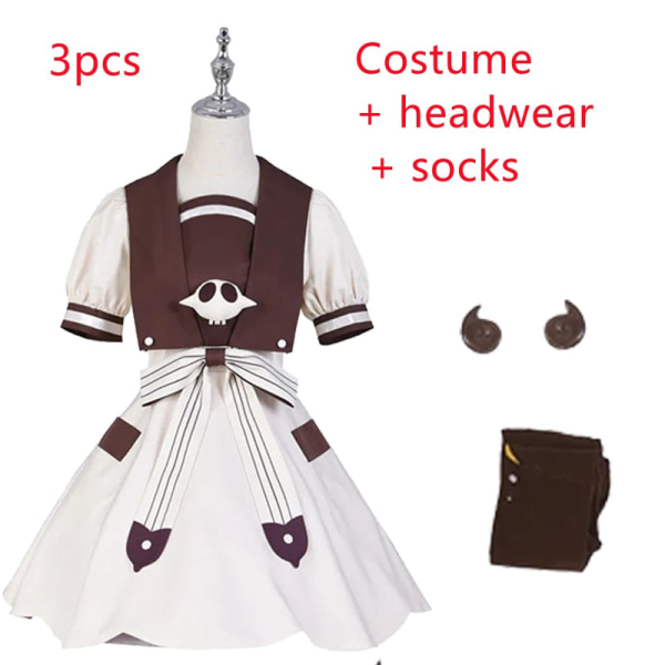 Yashiro Nene Cosplay Kostym Anime Toalett Inbunden Hanako Kun Jibaku Shounen Hanako Kun Cosplay Klänning Peruk Halloween Kostym Present Only Wig M