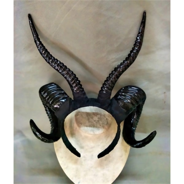 Handgjord Witch Gothic Lolita Får Horn Pannband Hårband Tillbehör Cosplay Halloween Huvudbonader Prop Silver