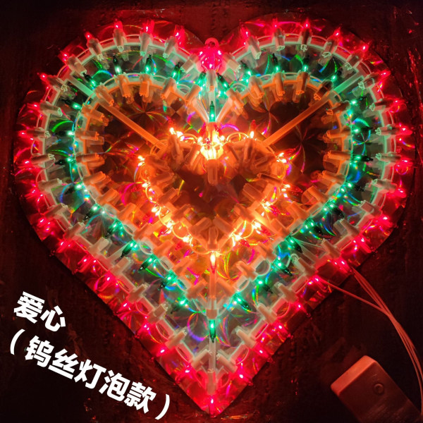 LED Farget Lampe Påfugl Lampe Kjærlighetslys Femstjerners SOLLIKKE Hjerteformet Jul Balkong Hjem Bryllup Plug-in Dekorativt Lys LED five-pointed star led4 W