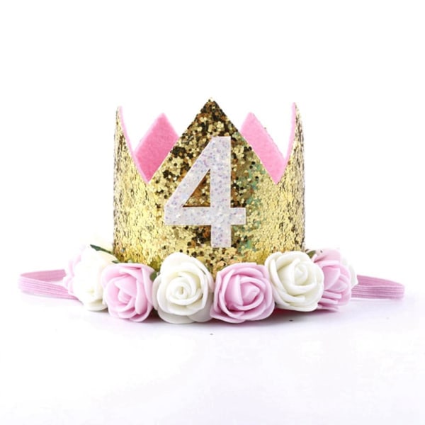1 stk. Første Fødselsdagsfest Hatte 1. 2. 3. Krone Fødselsdagshatte Nummer Et Festpynt Børnetilbehør Nyfødt Barn Style 4