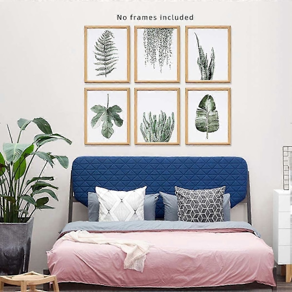 Botaniske trykkplakater, sett med 6, 8x10 trykk uten ramme, stue botanisk blad art deco, botanisk maleri