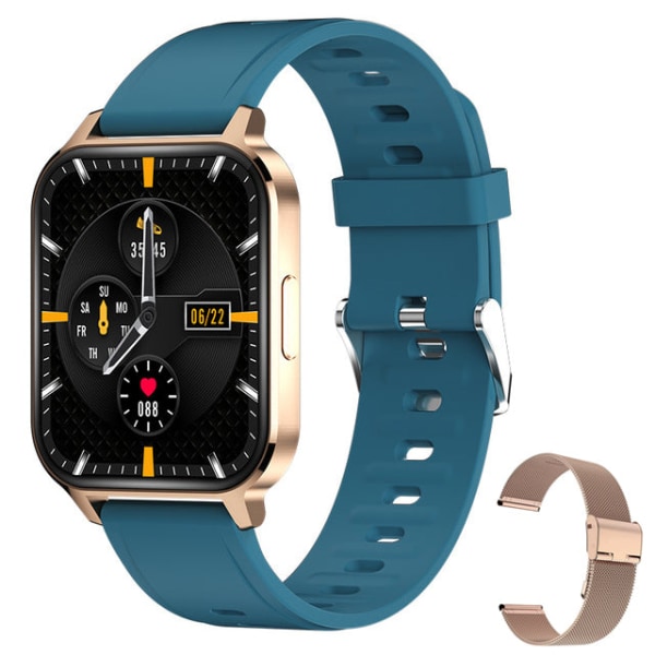 Smartwatch för iPhone 12 Xiaomi Redmi Telefon IP68 Vattentät Män Sport Fitness Tracker Dam Smart Watch Clock fly 5 Metal Blue