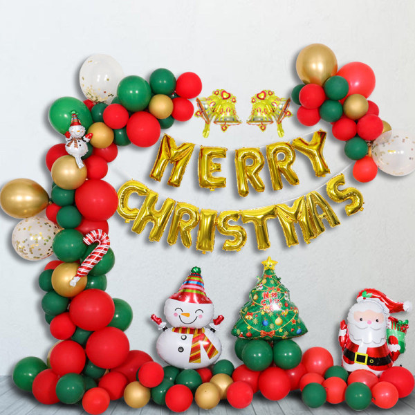 Christmas Balloon Set Latex Ballong Chain Arch Juldekorationsballong Candy Ball Christmas party