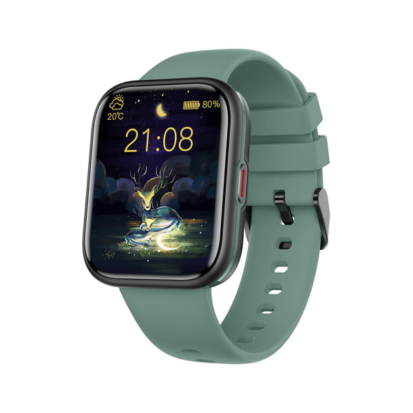 Smartwatch med understøttelse af puls, blodtryk, iltmætning, vejrudsigt, Bluetooth-opkald og musikstyring Green Glue