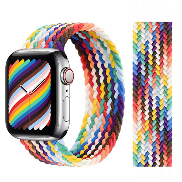 Urrem til Apple Watch iWatch 38/40/41MM S kode 1-8 generation se fuld serie universal rem Regnbue sort konnektor