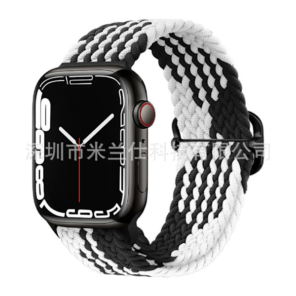 Klockarmband för Apple Watch iWatch 38/40/41/42mm-S10 23 Z-mönster svart och vitt