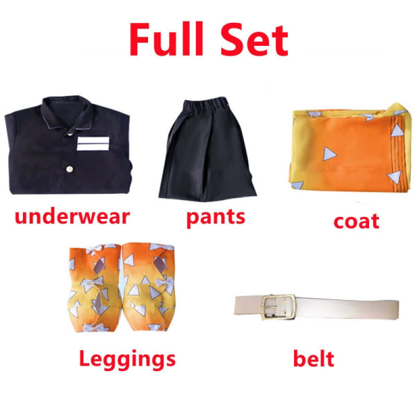 Anime Demon Slayer Kimetsu no Yaiba Agatsuma Zenitsu Cosplay Kostume Kimono Uniform Halloween Julefrokost tøj A3 S