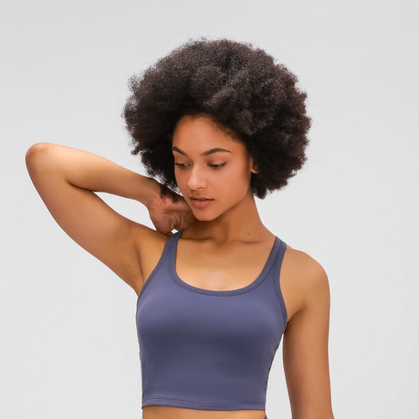 Joogaliivit, pehmeää materiaalia, racerback-toppi, keskivahva tuki treeniin, kuntoiluun ja juoksuun Lilac Grey XS