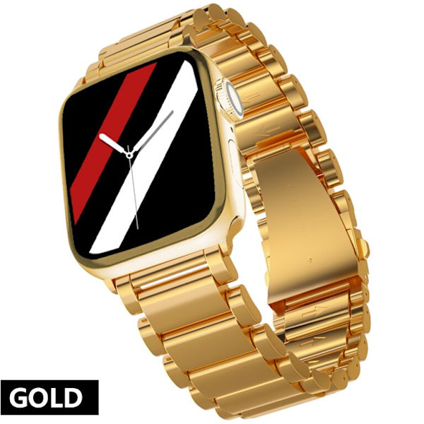 Armband för Apple Watch 6 5 4 3 2 1 42mm 38mm 40MM 44MM Metall Rostfritt Stål Klockarmband Armband Rem för iWatch Series Tillbehör Gold 38MM-40MM