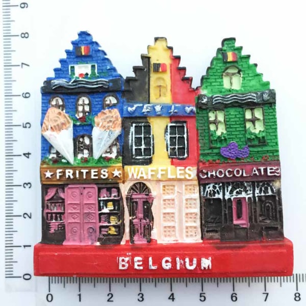 Belgia Ghent Landemerke Bygning kjøleskapsmagneter Turistsouvenir Malt Magnetisk Kjøleskap Klistremerker Samling Dekorasjon Brussels b