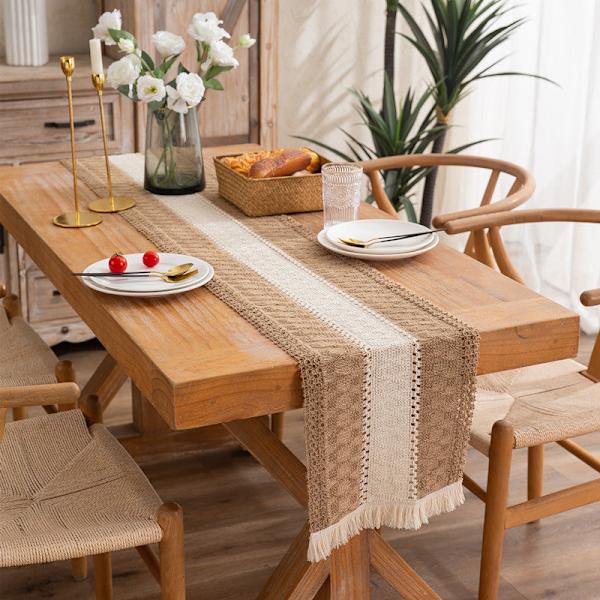 Bomulls- og linservietter i naturlige farger Duskelagte stripete diamantrutete duker Bord skap dekorative duker Middle hemp 30*50 (including Su) placemat