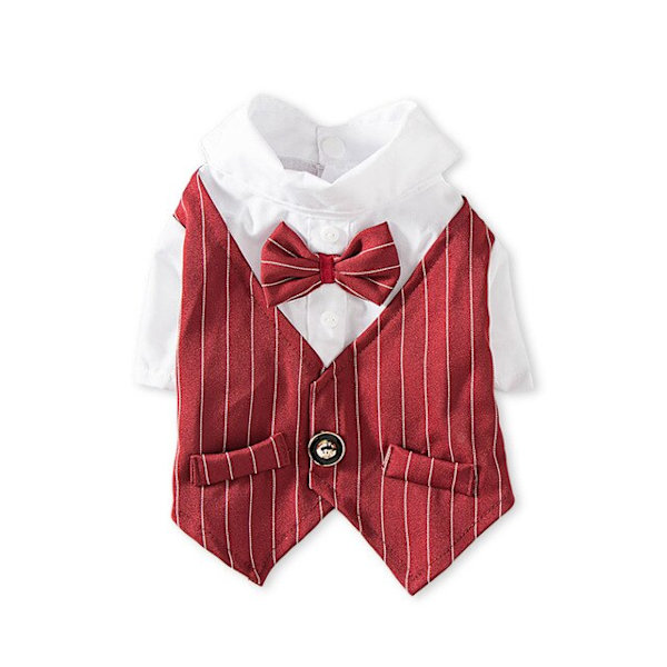Gentleman Hundkläder Bröllopsdräkt Formell Skjorta För Små Hundar Fluga Smoking Husdjursoutfit Halloween Juldräkt För Katter Cows pattern S