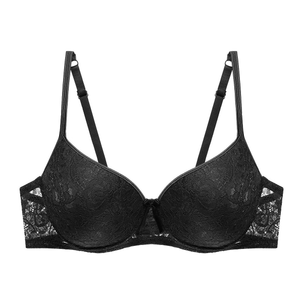 Artdewred Sexig Push Up BH Plus Size Kvinnor BH BH Plunge Underkläder BH för Kvinnor Underkläder Black 80A